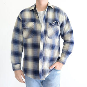 Vintage Northwest  Territory Blue & Cream Checker Shacket